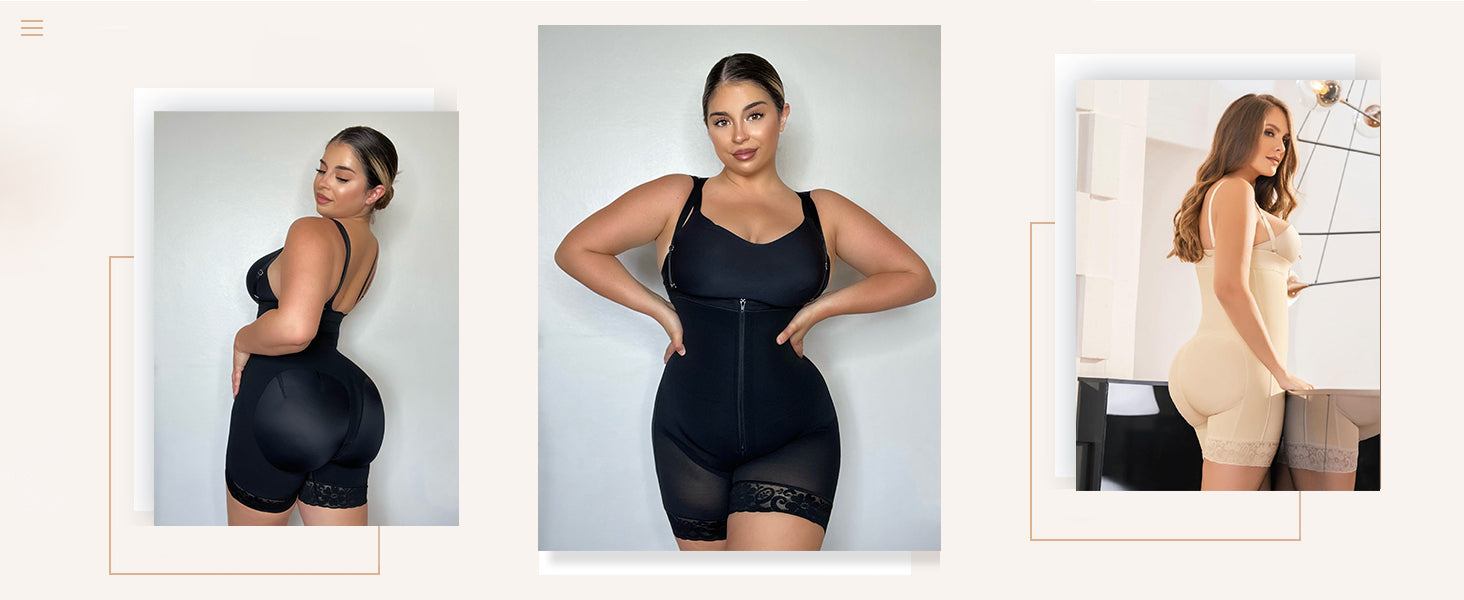 LuxxSlim® Firm Tummy Compression Bodysuit Shaper With Butt Lifter