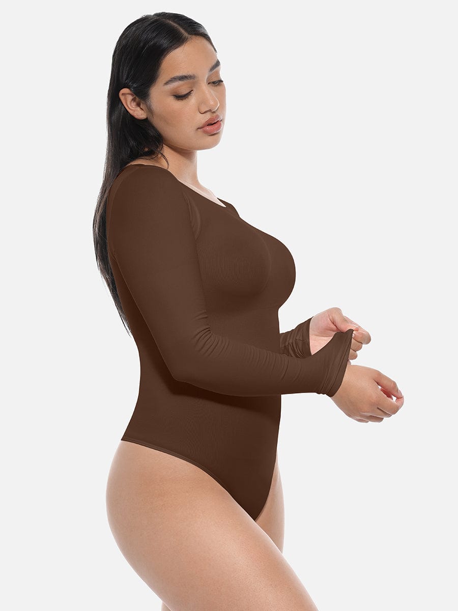 Long Sleeve Seamless Corset Shapewear Bodysuit - Slim Silhouette