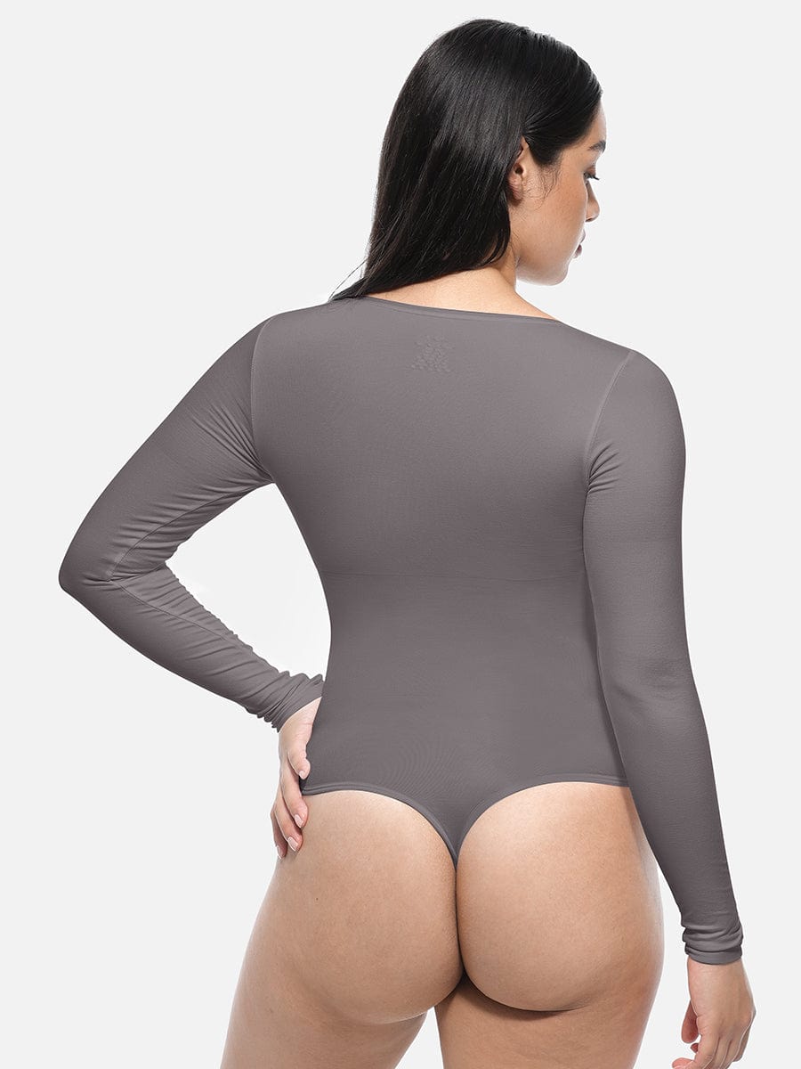 Long Sleeve Seamless Corset Shapewear Bodysuit - Slim Silhouette