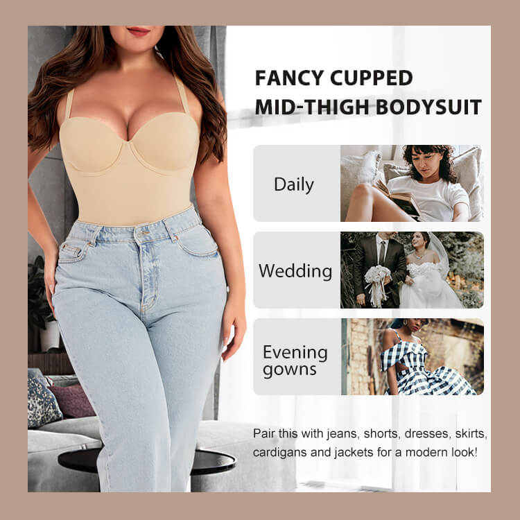Luxxslim® Strapless Fancy Cupped Shaping Bodysuit