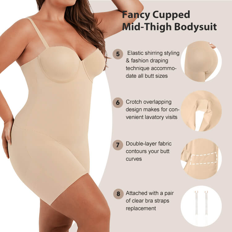 Luxxslim® Strapless Fancy Cupped Shaping Bodysuit