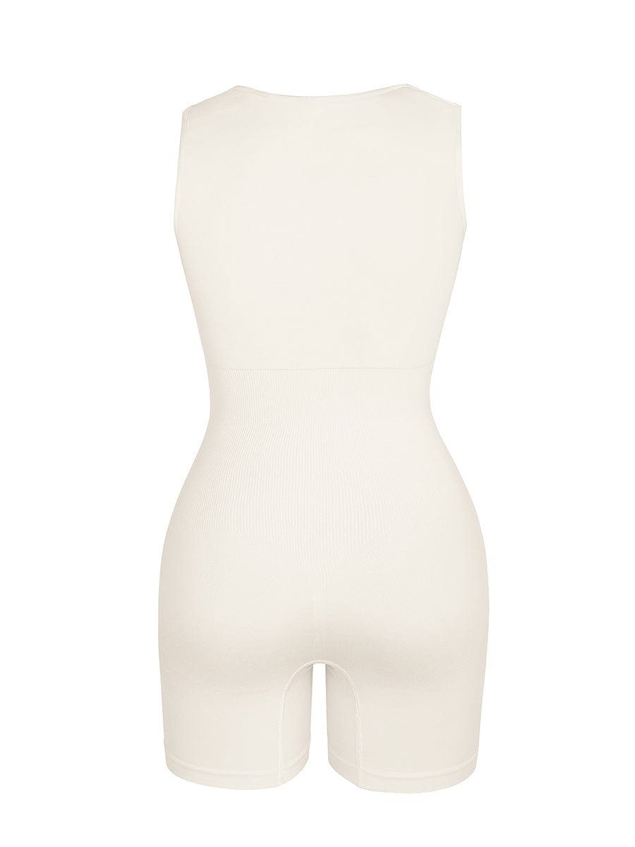 Wholesale🌿 Eco-friendly Seamless Square Neck Waist and Belly Shaping Jumpsuit