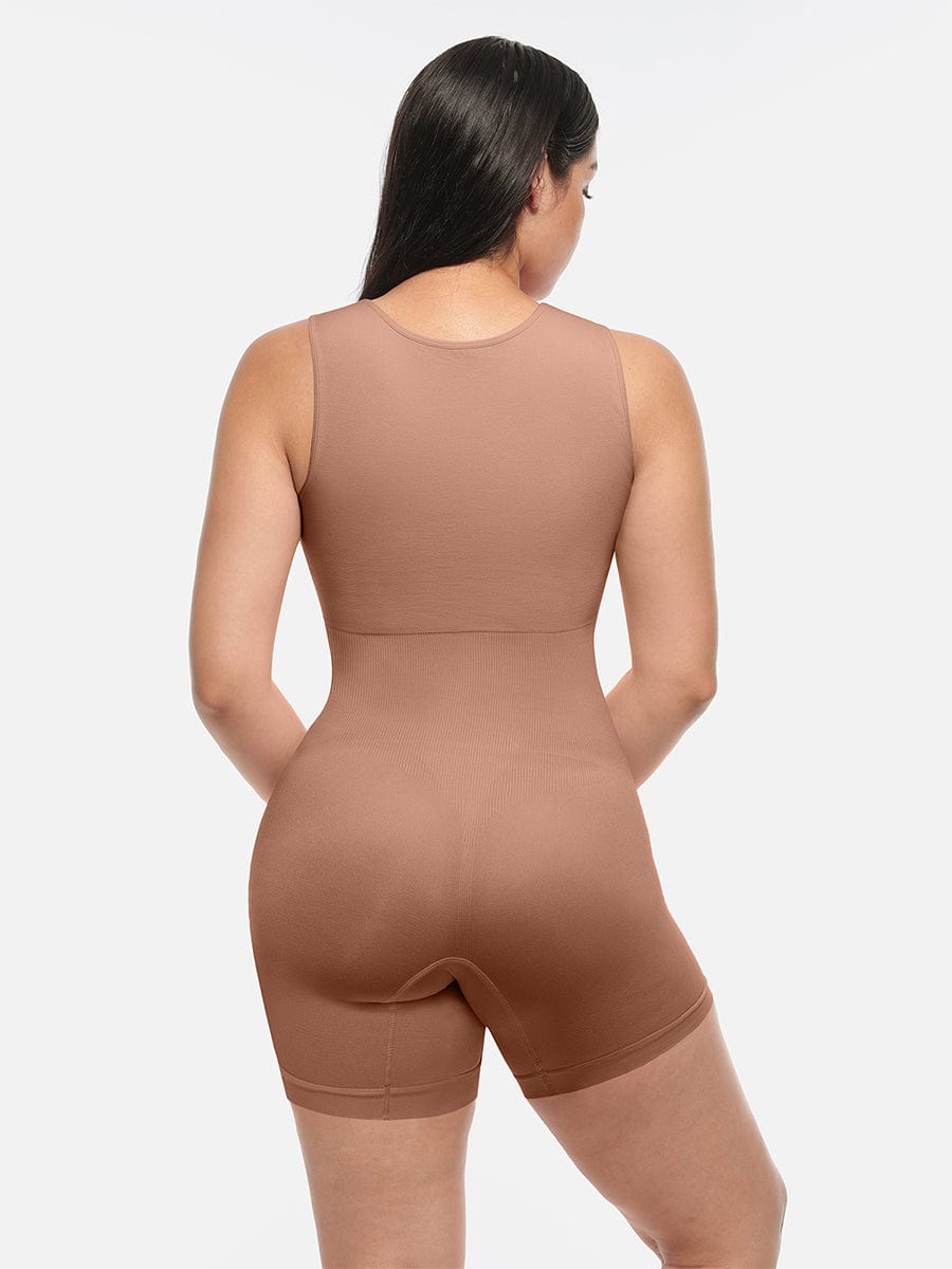 Wholesale🌿 Eco-friendly Seamless Square Neck Waist and Belly Shaping Jumpsuit