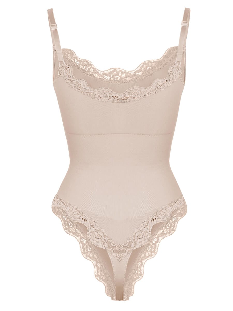 Wholesale Seamless lace Cami Waist Abdomen Shaping Thong Bodysuit