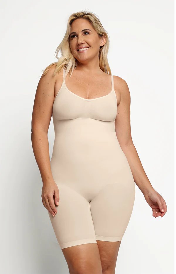 PowerSculpt™ Mid Thigh Tummy Control Seamless Shapewear Bodysuit