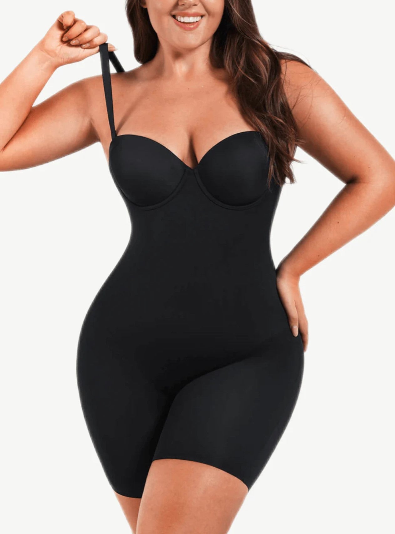 Luxxslim® Strapless Fancy Cupped Shaping Bodysuit