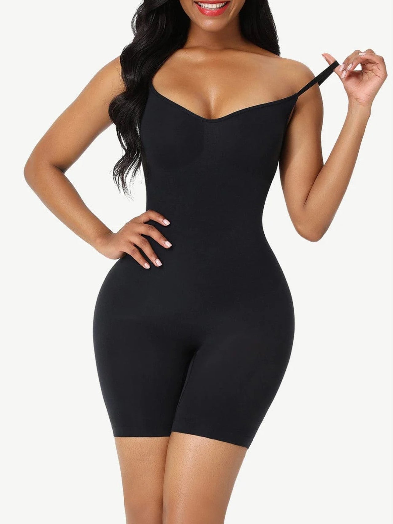 PowerSculpt™ Mid Thigh Tummy Control Seamless Shapewear Bodysuit