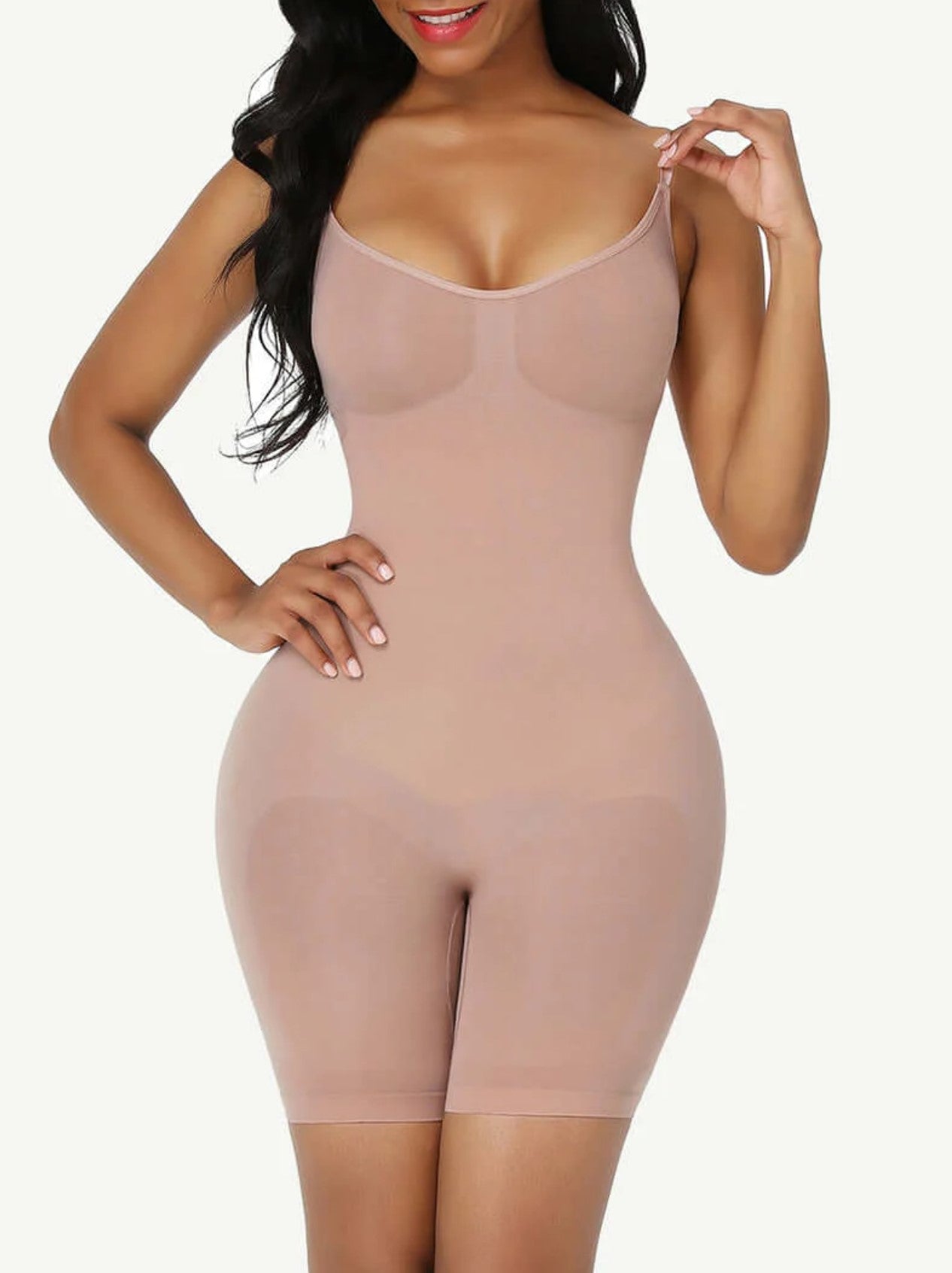 PowerSculpt™ Mid Thigh Tummy Control Seamless Shapewear Bodysuit
