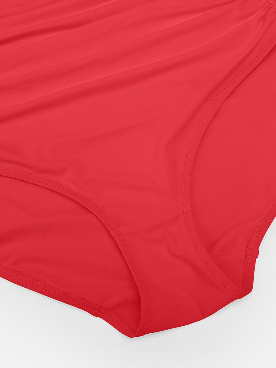 Waist Shaping Ruched One Piece Swimsuit - Eco Mesh Lining & Pads