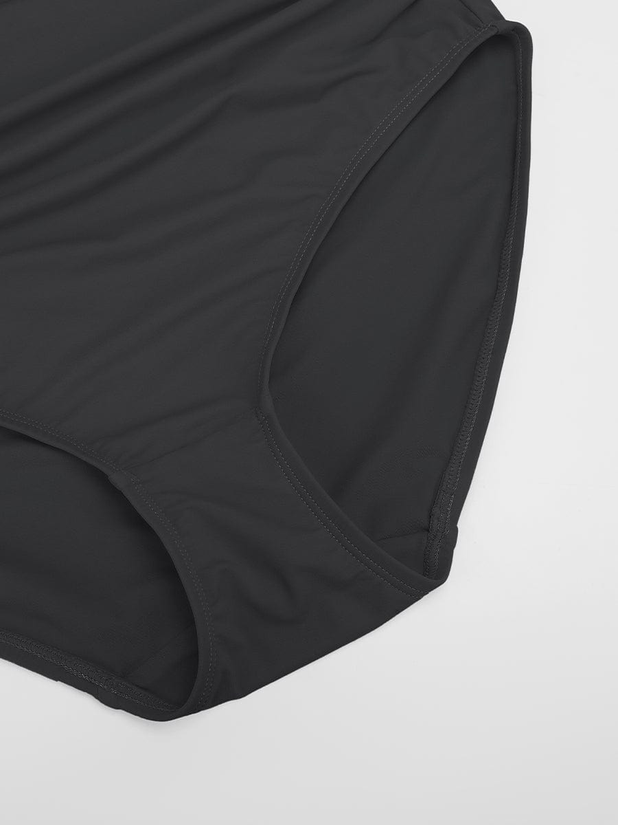 One Shoulder Ruched One Piece Swimsuit - Chest Support Swimwear