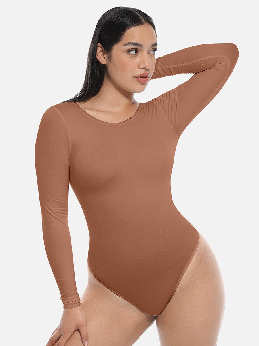 Long Sleeve Seamless Corset Shapewear Bodysuit - Slim Silhouette