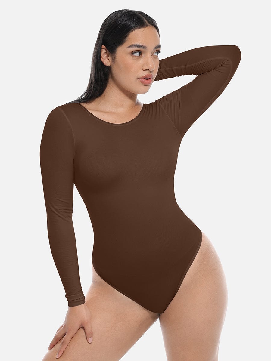 Long Sleeve Seamless Corset Shapewear Bodysuit - Slim Silhouette