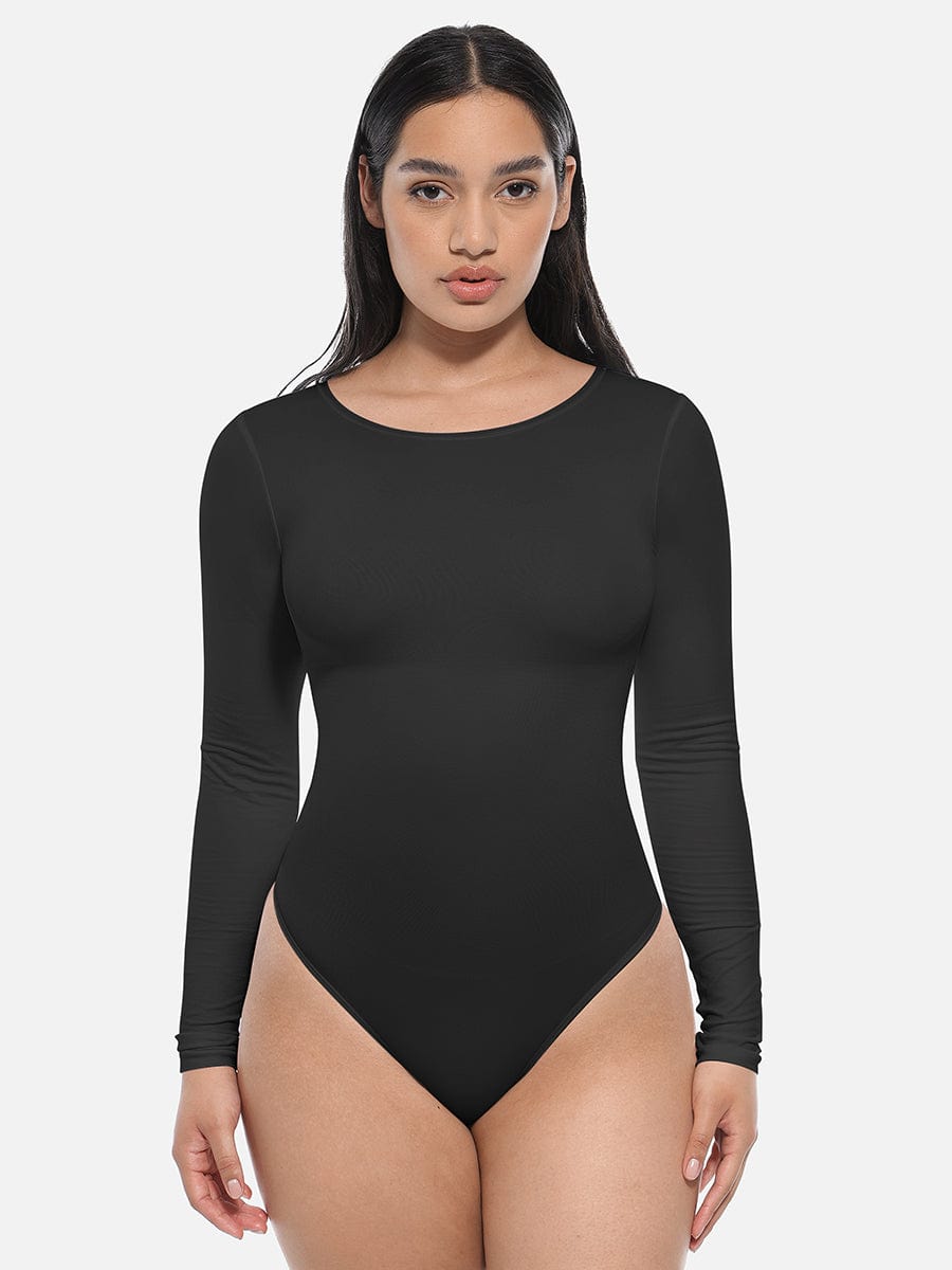 Long Sleeve Seamless Corset Shapewear Bodysuit - Slim Silhouette