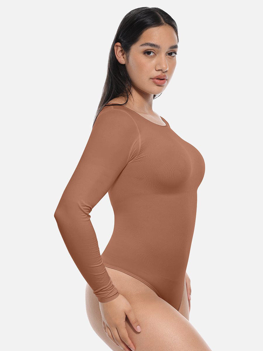 Long Sleeve Seamless Corset Shapewear Bodysuit - Slim Silhouette