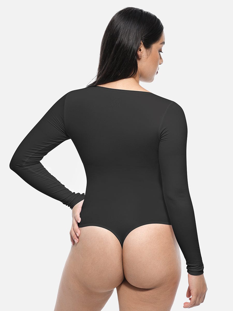 Long Sleeve Seamless Corset Shapewear Bodysuit - Slim Silhouette