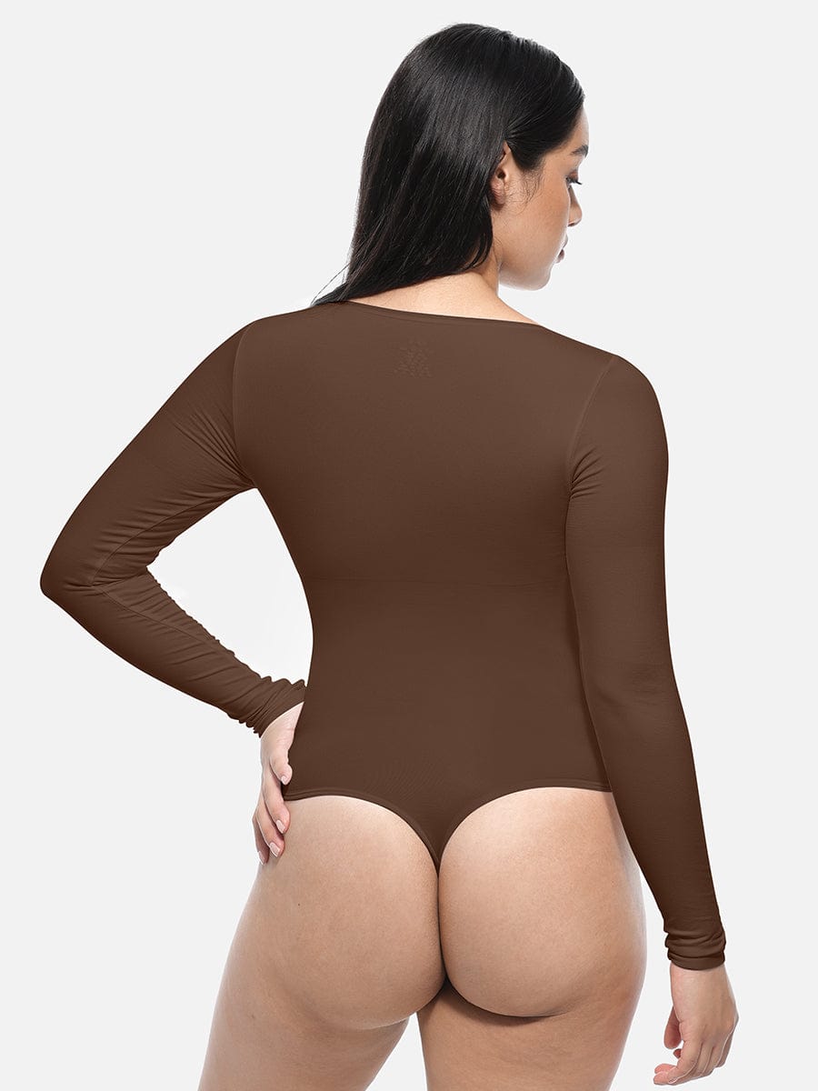 Long Sleeve Seamless Corset Shapewear Bodysuit - Slim Silhouette