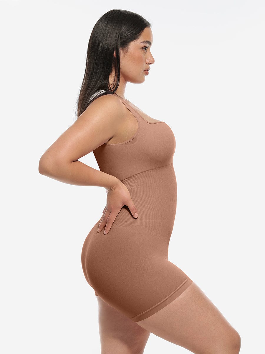 Wholesale🌿 Eco-friendly Seamless Square Neck Waist and Belly Shaping Jumpsuit