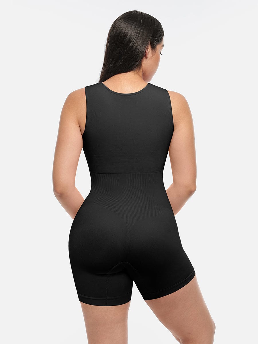 Wholesale🌿 Eco-friendly Seamless Square Neck Waist and Belly Shaping Jumpsuit