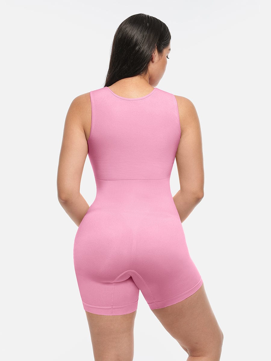 Wholesale🌿 Eco-friendly Seamless Square Neck Waist and Belly Shaping Jumpsuit
